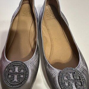 Tory Burch, Liana Ballet Flat, Gunmetal color, Size 7